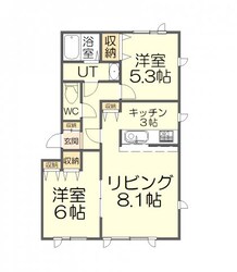 フレーブリバー103の物件間取画像